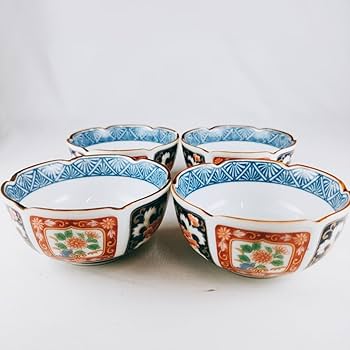 Amazon.co.jp: 有田焼西山 小鉢 4客 和食器 花柄 取り鉢 調味料